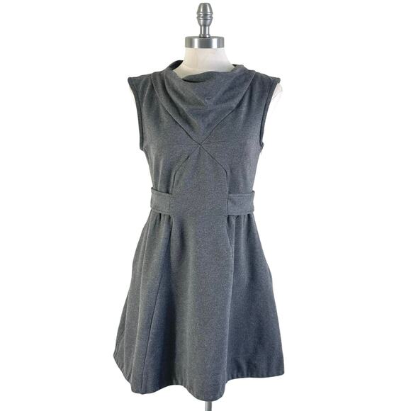 Marc by Marc Jacobs Cowl Neck Ponte Knit Belted Midi Dress Night Gray Melange - Picture 1 of 11